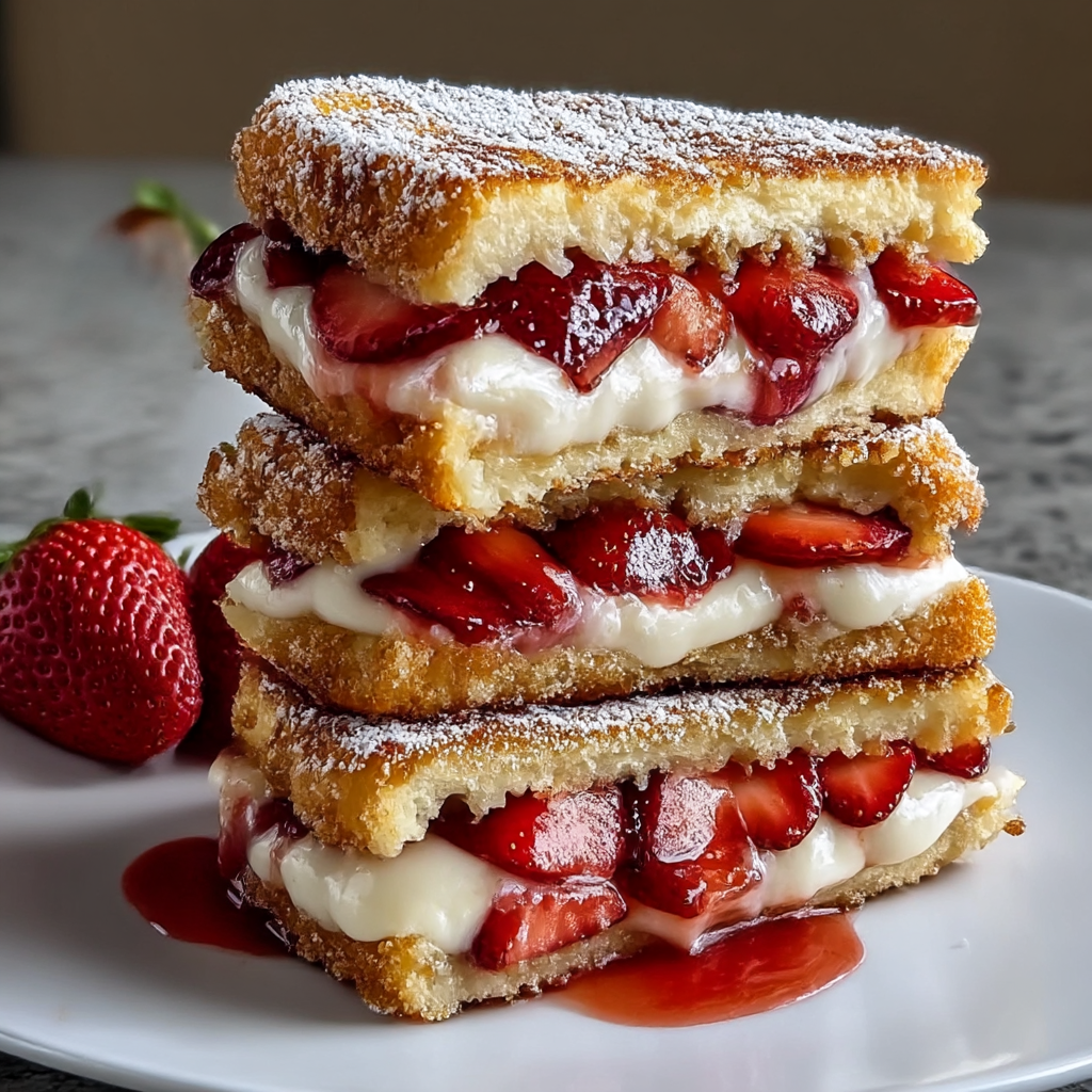 Fried Strawberry Cheesecake Sandwiches