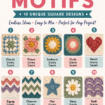 10 Crochet Granny Square Motifs  Pattern Charts for Beginners and Home Decor Projects
