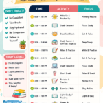 Cute Summer Vacation Study Timetable for Students Productive Daily Routine Plan
