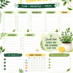 Printable Herbal Garden Weekly Planner Template for Productivity and Wellness Goals
