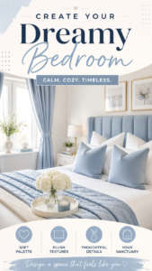 Dreamy Blue Bedroom Decor Ideas for a Calm, Cozy and Elegant Home Makeover
