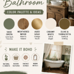 Vintage Rustic Boho Bathroom Color Palette Ideas for Cottage Style Decor